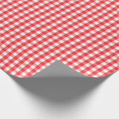 Vishy Checkered Pattern Red White Kariert Geschenkpapier (Ecke)