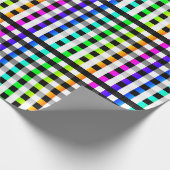 Vishy Checkered Pattern Regenbogen Weiß Kariert Geschenkpapier (Ecke)