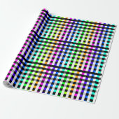 Vishy Checkered Pattern Regenbogen Weiß Kariert Geschenkpapier (Ungerollt)
