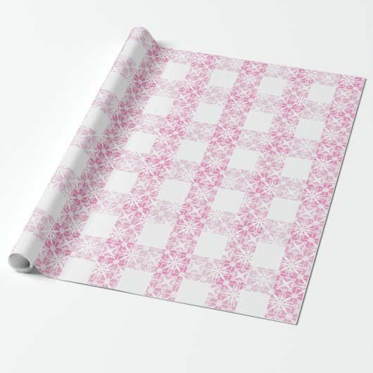 Vishy Checkered Pink White Lace Kariert Wrapping P Geschenkpapier (Ungerollt)
