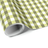 Vishy Checkered Spring Green White Kariert Geschenkpapier (Rolleneckpunkt)