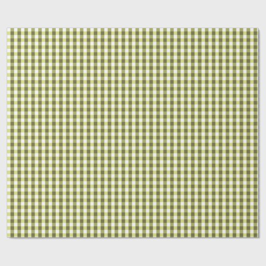 Vishy Checkered Spring Green White Kariert Geschenkpapier (Flach)