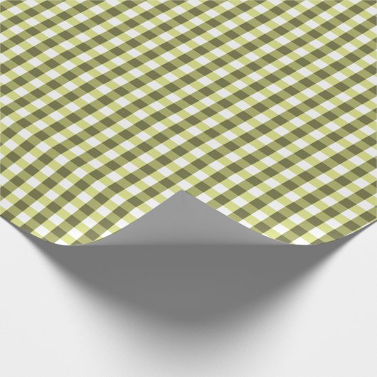 Vishy Checkered Spring Green White Kariert Geschenkpapier (Ecke)