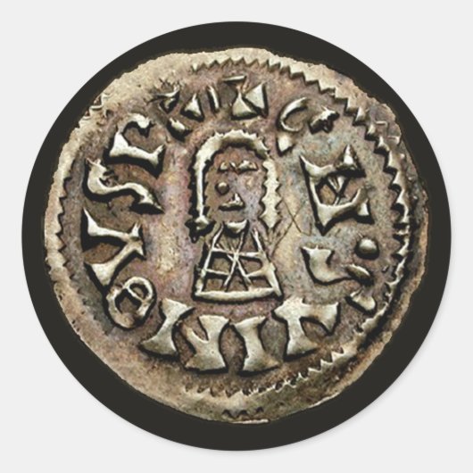 Visigoth Chindaswinth Gold Coin Obverse Runder Aufkleber (Vorderseite)