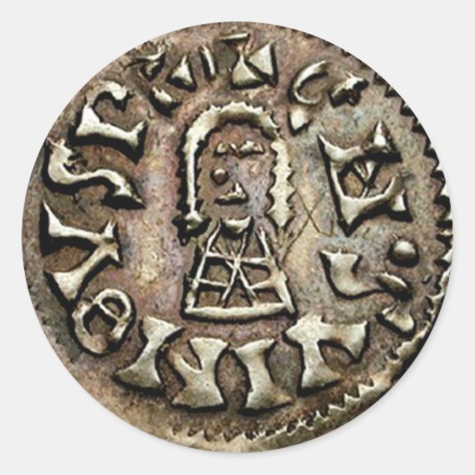 Visigoth Chindaswinth Gold Coin Obverse Runder Aufkleber (Vorderseite)