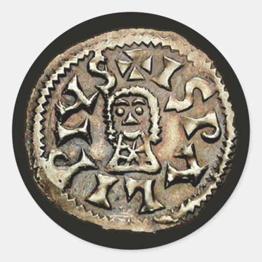 Visigoth Chindaswinth Gold Coin Reverse Runder Aufkleber (Vorderseite)