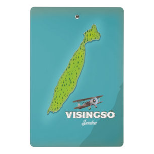 Visingsö Schweden Vintages Reiseplakat. Mini Klemmbrett