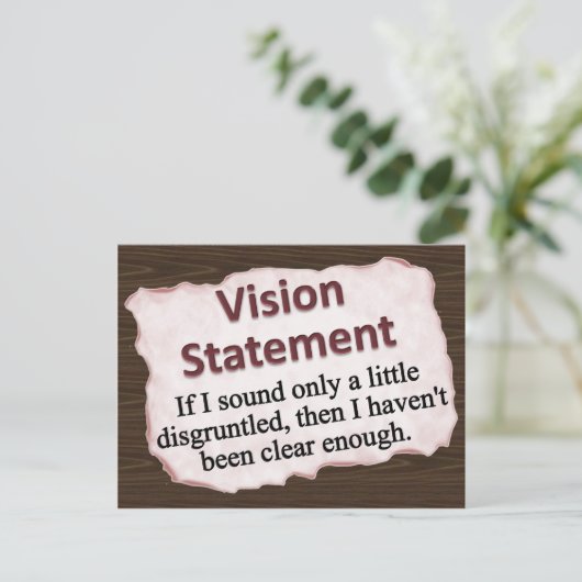 Vision-Anweisung Postkarte (Stehend Vorderseite)