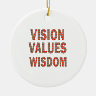 VISION bewertet Klugheit: Eleganter Text Keramikornament