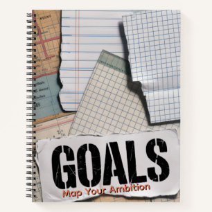 Vision Board Collage Zerrissenes Papier & Stempe Notizblock
