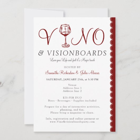 Vision Board Sorority Women Networking Party Einladung (Vorderseite)
