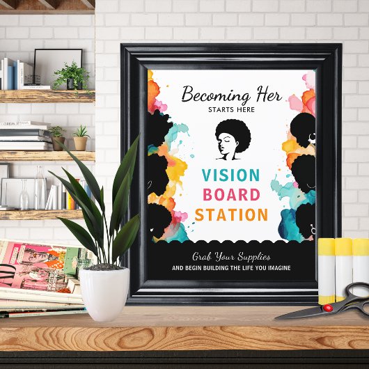 Vision Board Station Party Schild