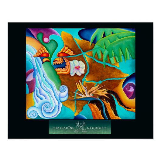 'Vision der großen Insel' Glossy Poster (Vorderseite)