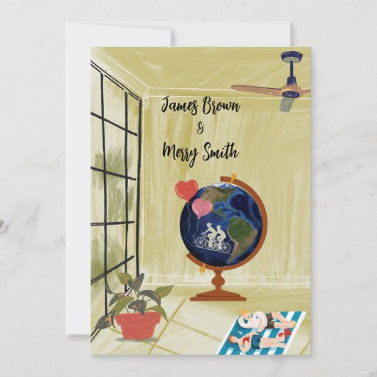 Vision der Liebe: Träume um die Erde Hochzeit Einladung (Vorderseite)