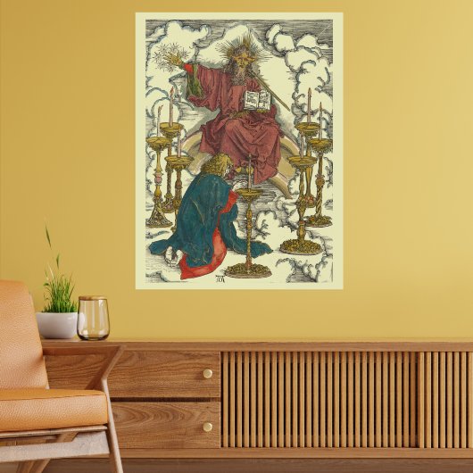 Vision der sieben Leuchter von Albrecht Dürer Poster (Wohnzimmer 2)