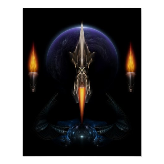 Vision des Fluges auf schwarzem perfektem Poster (Vorderseite)