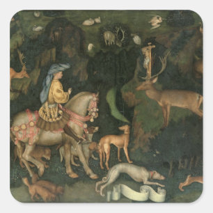 Vision des hl. Eustachius, c.1438-42 Quadratischer Aufkleber