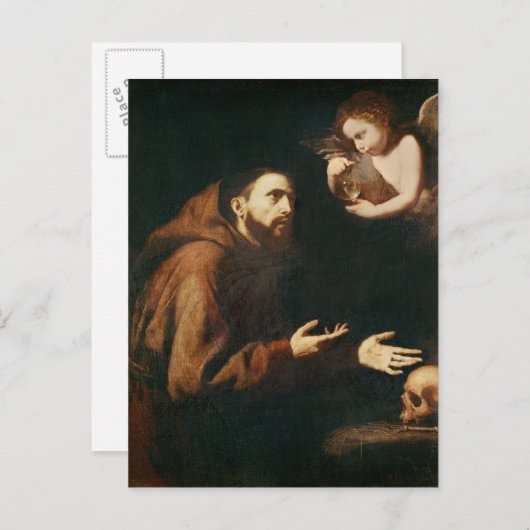 Vision des hl. Franziskus von Assisi Postkarte (Vorne/Hinten)