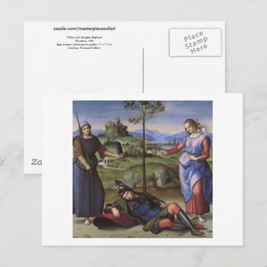 Vision eines Ritters, Raphael Postkarte (Vorne/Hinten)