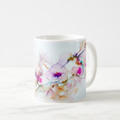 "Vision im rosa" Kolibri-Druck Kaffeetasse (VorderseiteRechts)