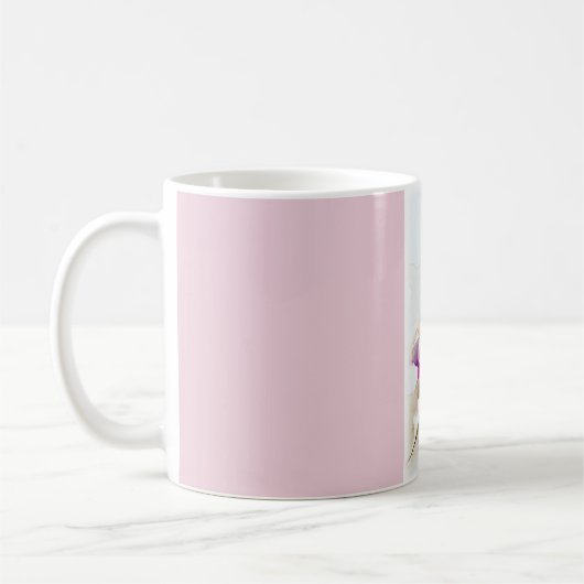 "Vision im rosa" Kolibri-Druck Kaffeetasse (Links)