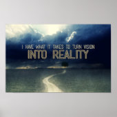 "Vision in Realität umsetzen" Motivation Affirmati Poster (Vorne)