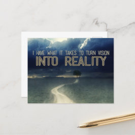 "Vision in Realität umsetzen" Motivation Affirmati Postkarte