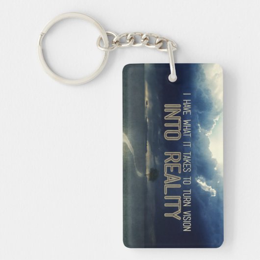 "Vision in Realität umsetzen" Motivation Affirmati Schlüsselanhänger (Vorderseite)