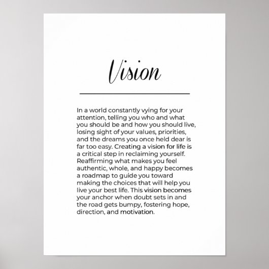 VISION Inspiration Wall Art Poster (Vorne)