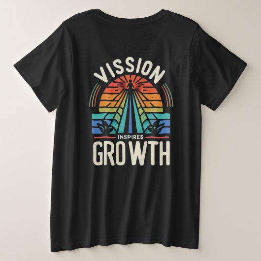 Vision Inspiriere Wachstum Große Größe T-Shirt (Design Rückseite)