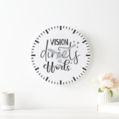 Vision lenkt die Anstrengungen - Erfolgsmotivation Große Wanduhr (Zuhause)