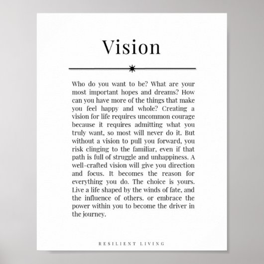 VISION Life Goals Inspiration Poster (Vorne)