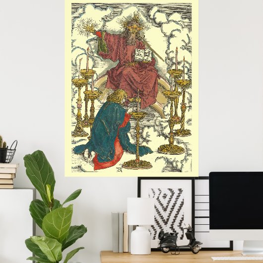 Vision of the Seven Candlesticks by Albrecht Dürer Poster (Heimbüro)