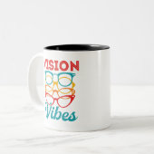 Vision Vibes Optometrisches Optometrie Personal Op Zweifarbige Tasse (Vorderseite Links)