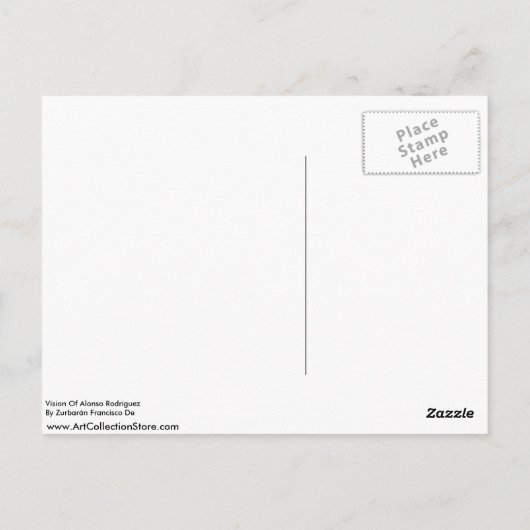 Vision von Alonso Rodriguez Postkarte (Rückseite)