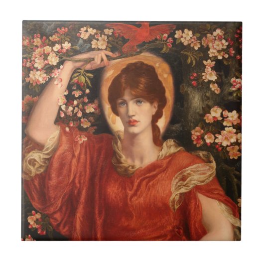 Vision von Fiammetta (von Dante Gabriel Rossetti) Fliese (Vorderseite)