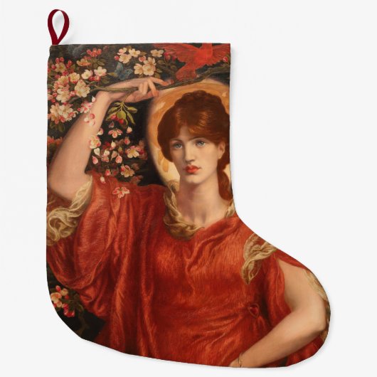 Vision von Fiammetta (von Dante Gabriel Rossetti) Großer Weihnachtsstrumpf (Vorderseite)