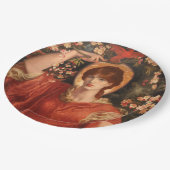 Vision von Fiammetta (von Dante Gabriel Rossetti) Pappteller (Schrägansicht)