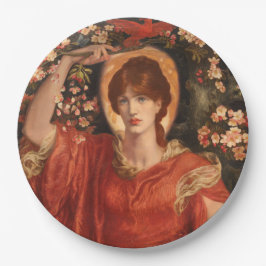 Vision von Fiammetta (von Dante Gabriel Rossetti) Pappteller