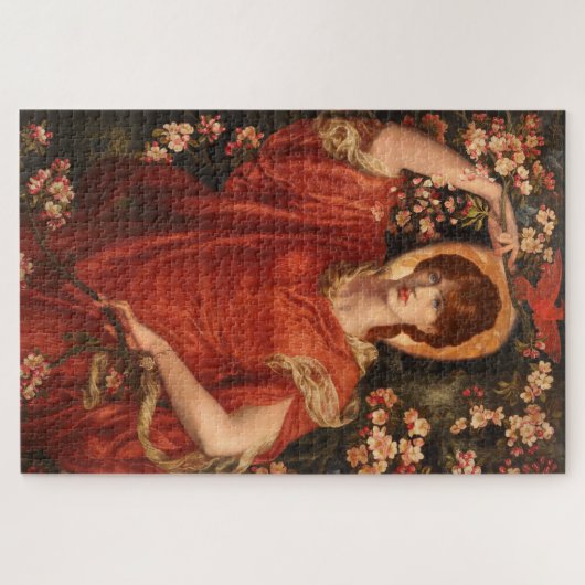 Vision von Fiammetta (von Dante Gabriel Rossetti) Puzzle (Horizontal)