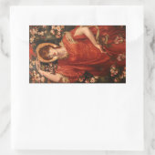 Vision von Fiammetta (von Dante Gabriel Rossetti) Rechteckiger Aufkleber (Tasche)