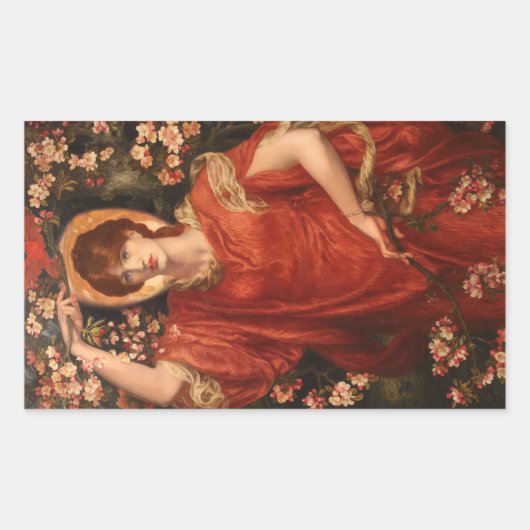 Vision von Fiammetta (von Dante Gabriel Rossetti) Rechteckiger Aufkleber (Vorderseite)