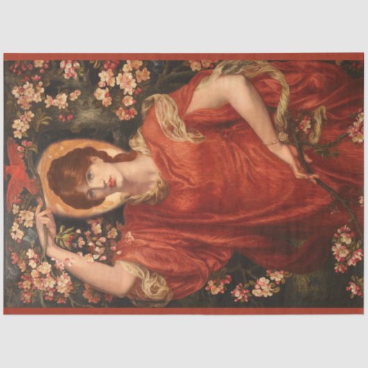 Vision von Fiammetta (von Dante Gabriel Rossetti) Seidenpapier (Vorderseite)