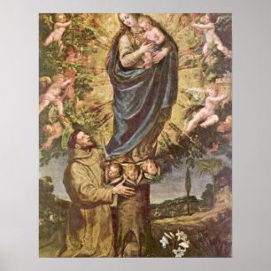 Vision von St Francis durch Vincenzo Carducci Poster