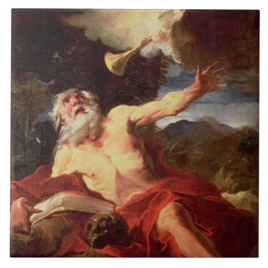 Vision von St Jerome Fliese (Vorderseite)