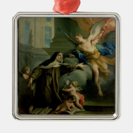 Vision von St Teresa Silbernes Ornament (Vorne)