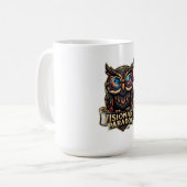 Visionär-Paradox-Eule-T-Shirt Kaffeetasse (Vorderseite Links)