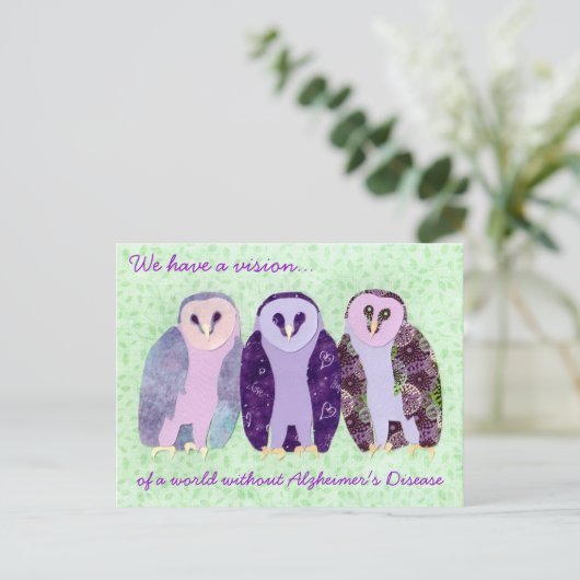 Visionäre Eulen Postkarte (Stehend Vorderseite)