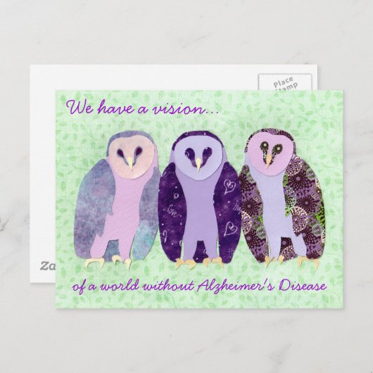 Visionäre Eulen Postkarte (Vorne/Hinten)