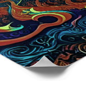 Visionäre Flammen: Spirituelles Augenposter Poster (Ecke)